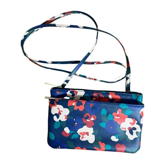 SafeKeeper Floral Crossbody Organizer Wallet Bag - Picture 2 of 5